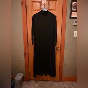 Zanzea Abaya Black Dress Women Modest Covering Pockets. XXL Long Flowing Robe